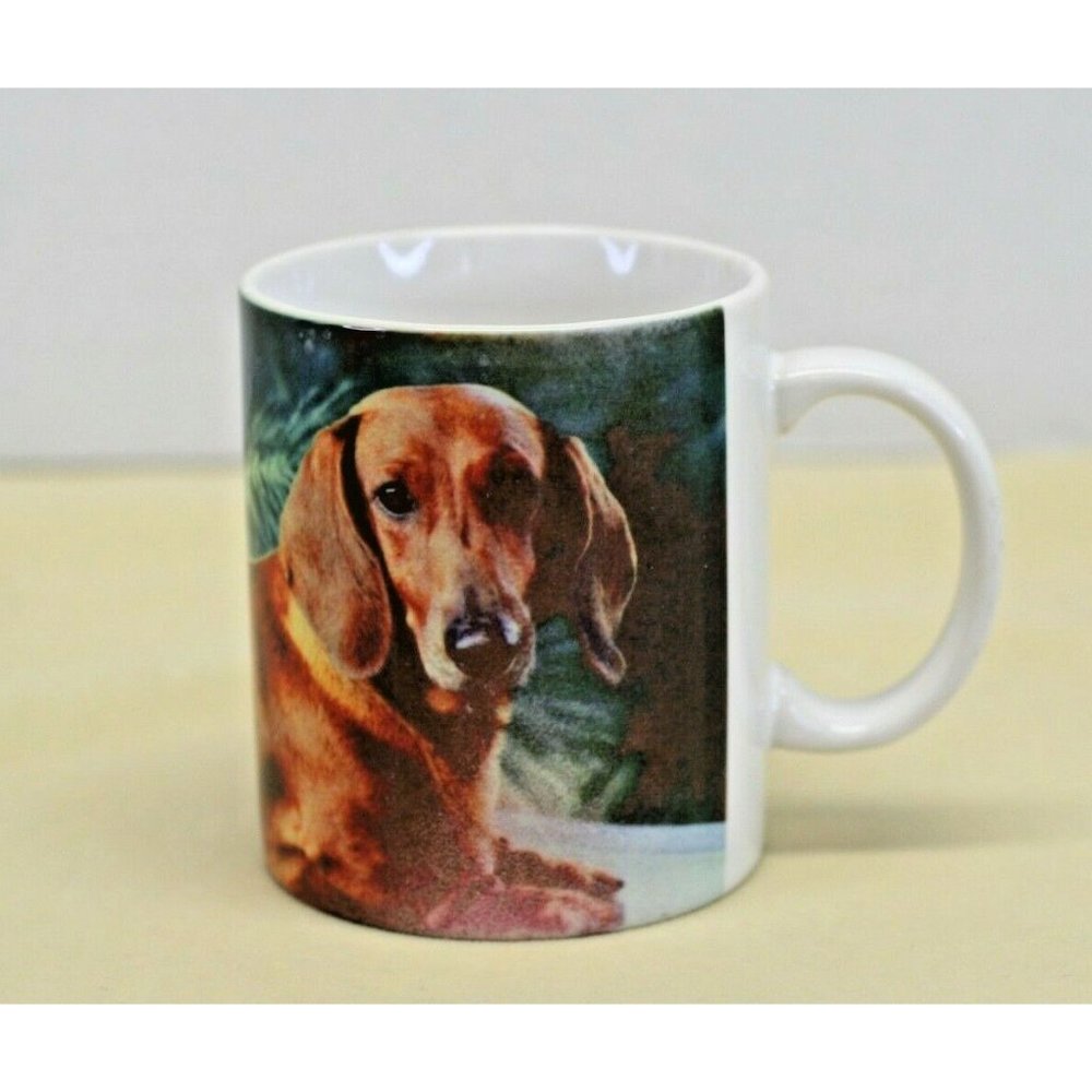 Vintage 1994 Barbara Augello XPRES Coffee Cocoa Mug Dachshund  Dog 10 oz.  NOS